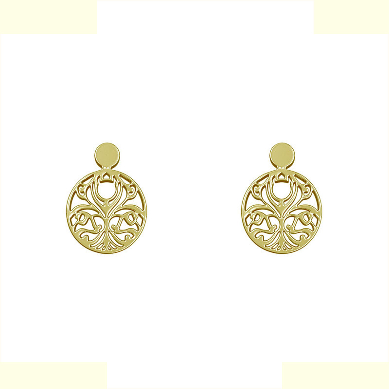 گوشواره طلا 18 عیار زنانه مدوپد مدل هندسی کد GA1-13885