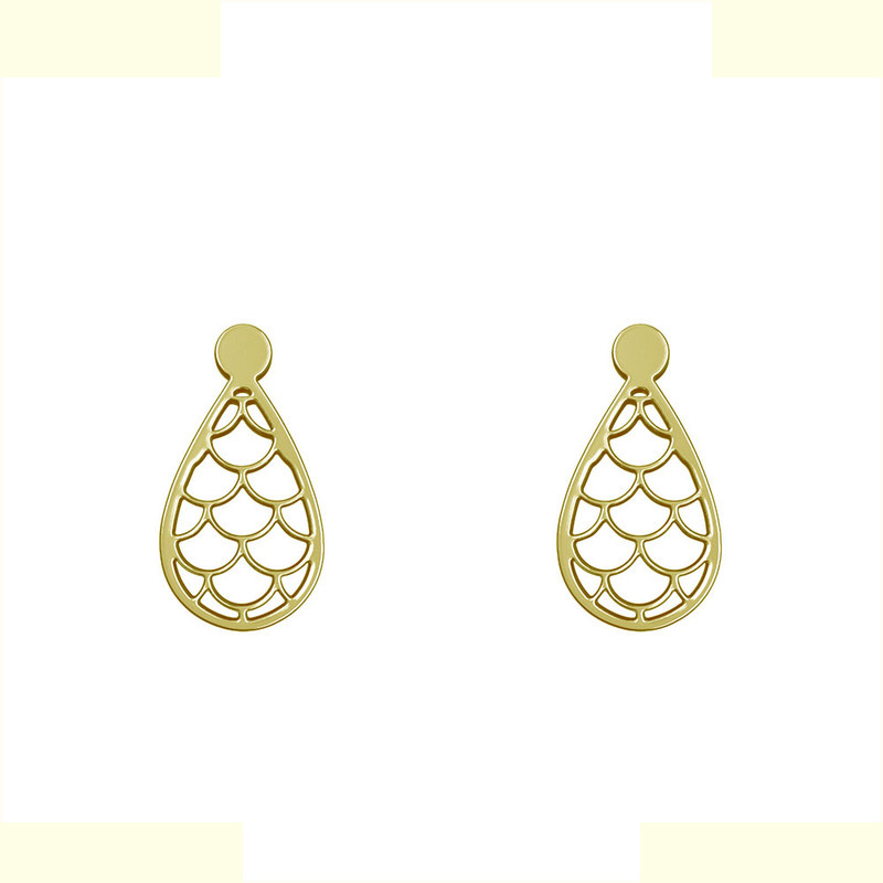 گوشواره طلا 18 عیار زنانه مدوپد مدل هندسی کد GA1-13888