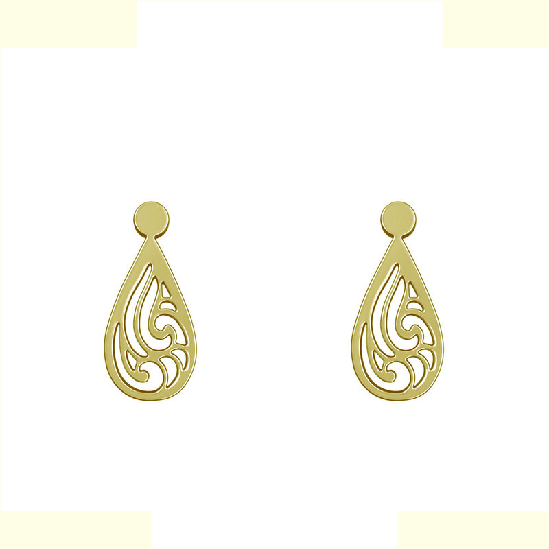 گوشواره طلا 18 عیار زنانه مدوپد مدل هندسی کد GA1-13896