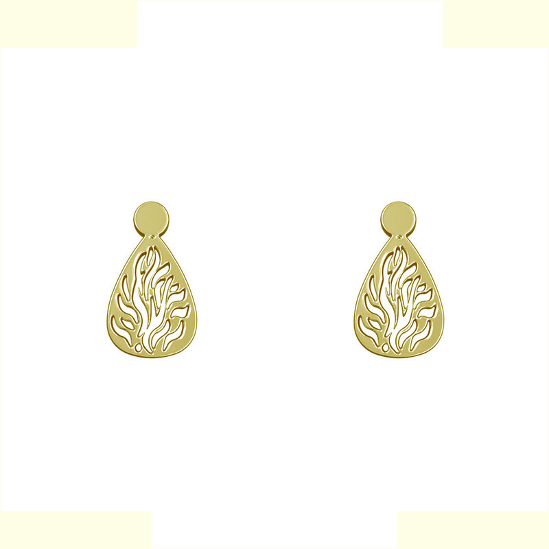 گوشواره طلا 18 عیار زنانه مدوپد مدل هندسی کد GA1-13907