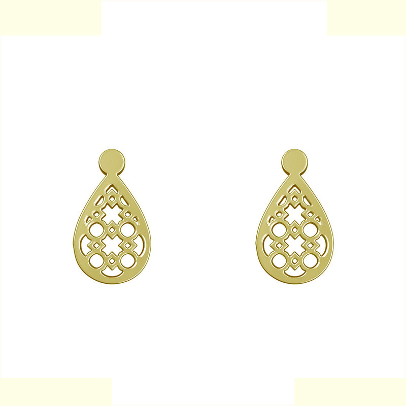 گوشواره طلا 18 عیار زنانه مدوپد مدل هندسی کد GA1-13910