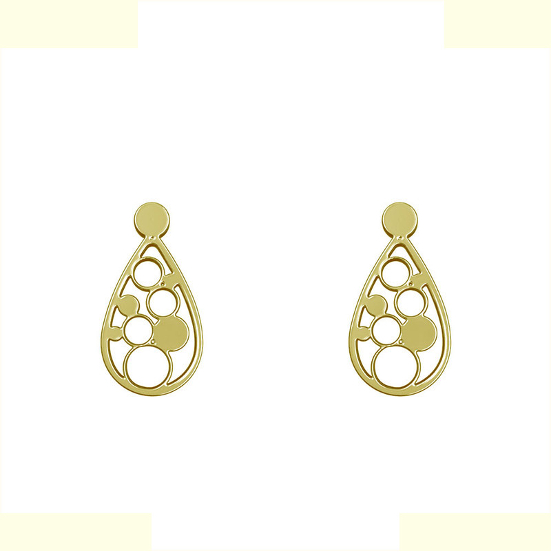 گوشواره طلا 18 عیار زنانه مدوپد مدل هندسی کد GA1-13911