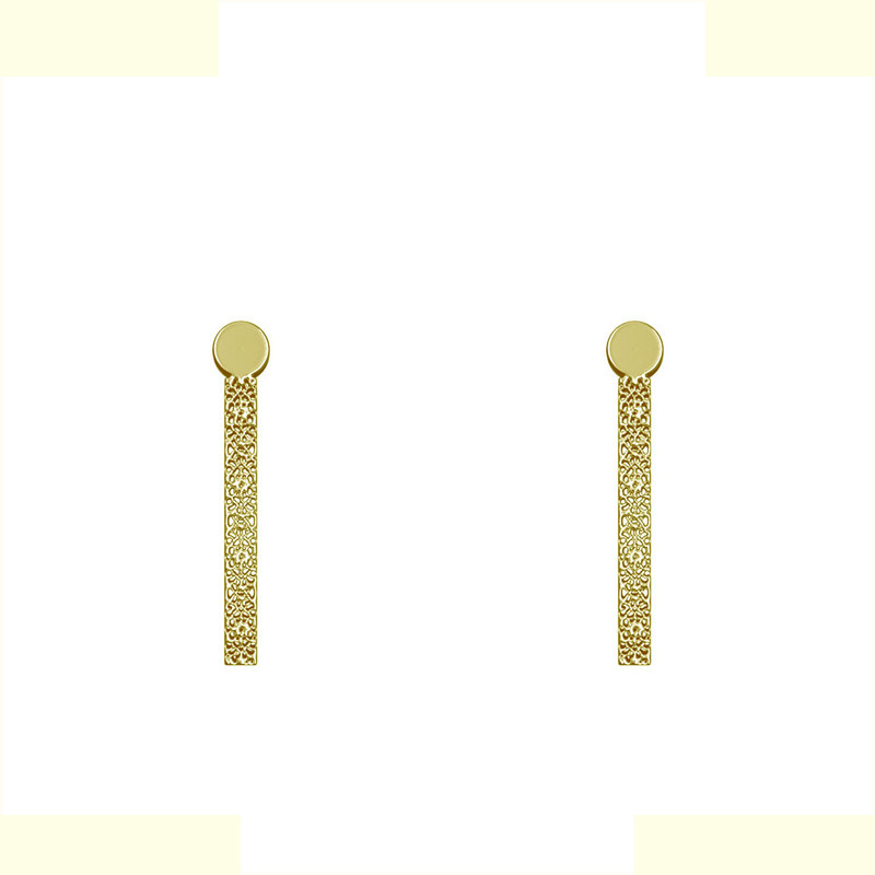 گوشواره طلا 18 عیار زنانه مدوپد مدل هندسی کد GA1-13915