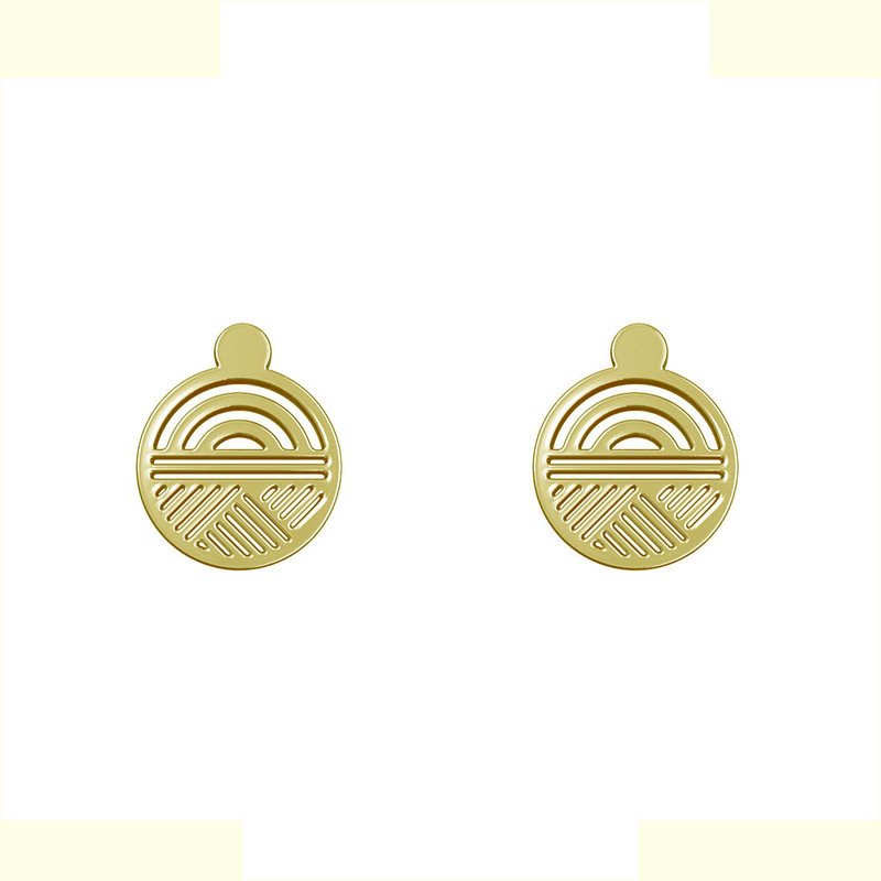 گوشواره طلا 18 عیار زنانه مدوپد مدل هندسی کد GA1-13921