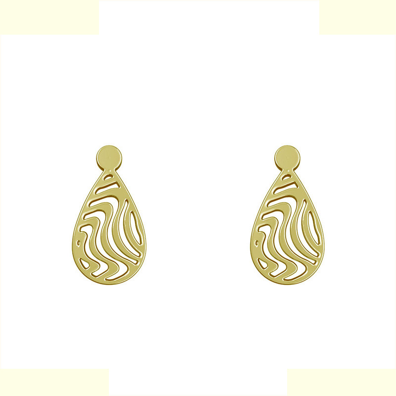 گوشواره طلا 18 عیار زنانه مدوپد مدل هندسی کد GA1-13930