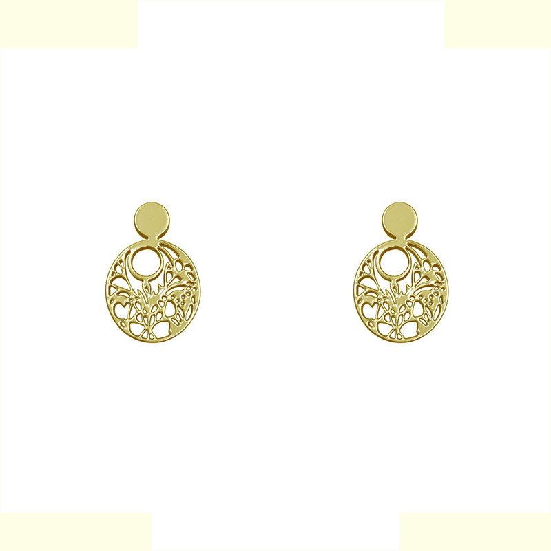 گوشواره طلا 18 عیار زنانه مدوپد مدل هندسی کد GA1-13932