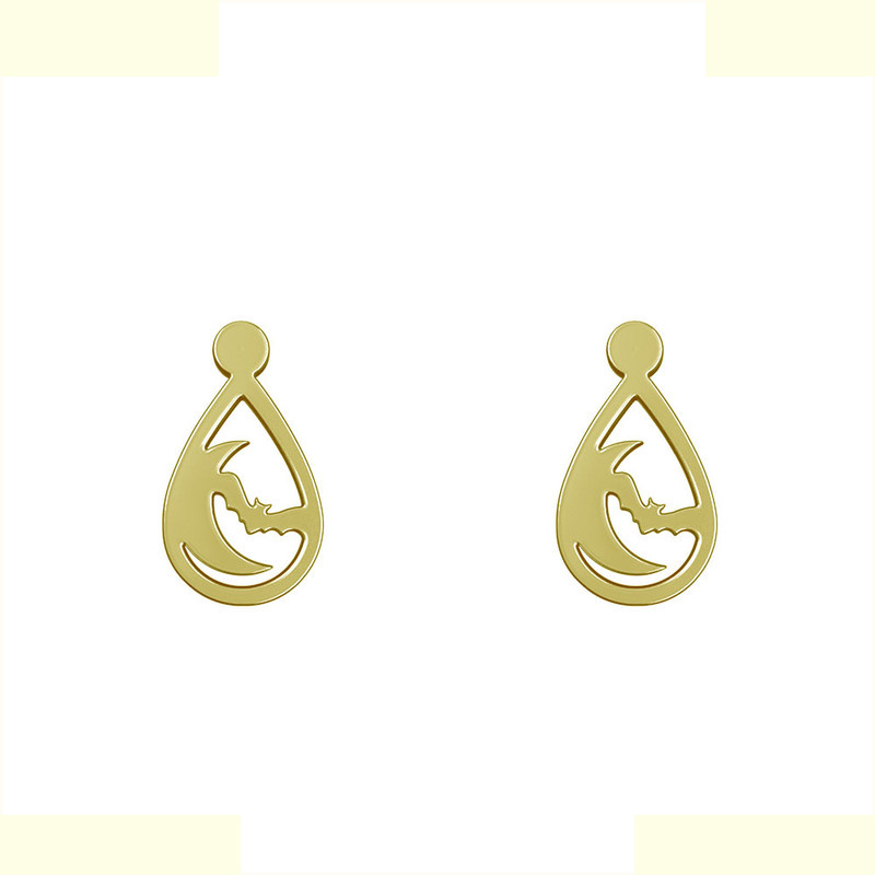 گوشواره طلا 18 عیار زنانه مدوپد مدل خفاش کد GA1-13938