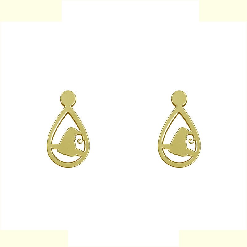 گوشواره طلا 18 عیار زنانه مدوپد مدل هندسی کد GA1-13945