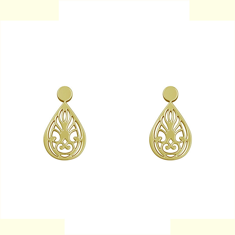 گوشواره طلا 18 عیار زنانه مدوپد مدل هندسی کد GA1-13947