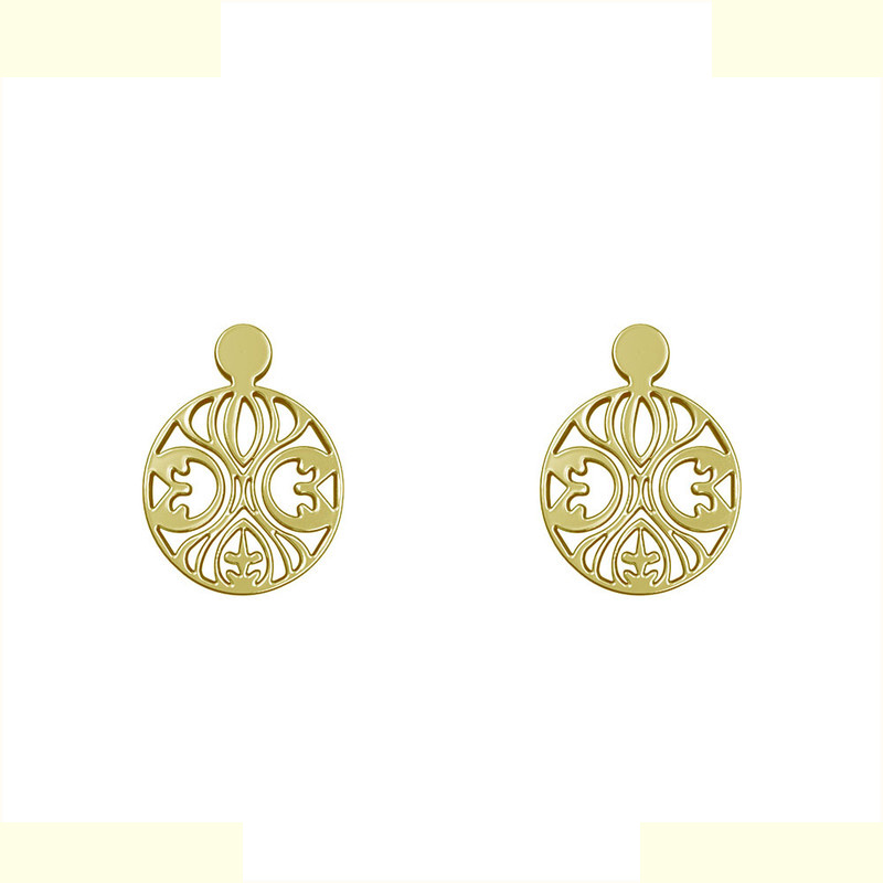 گوشواره طلا 18 عیار زنانه مدوپد مدل هندسی کد GA1-13948