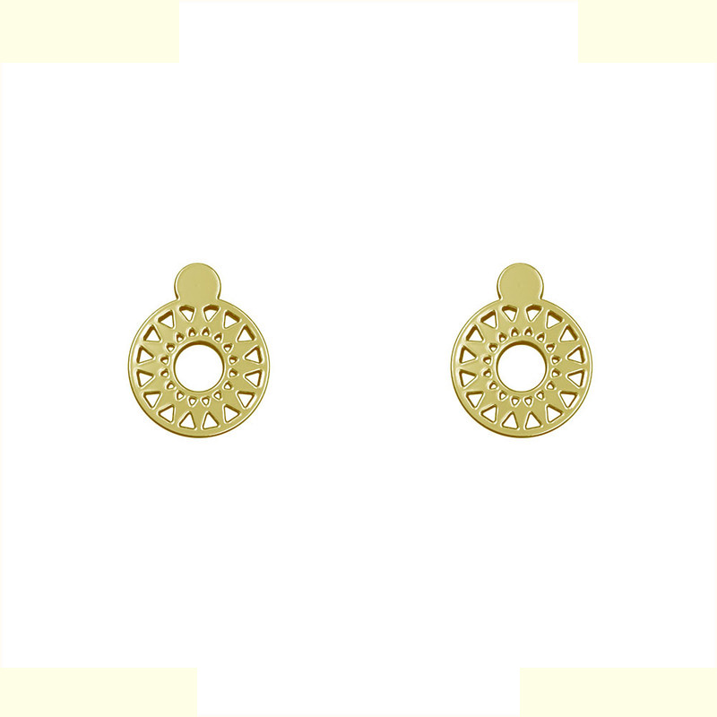 گوشواره طلا 18 عیار زنانه مدوپد مدل هندسی کد GA1-13969