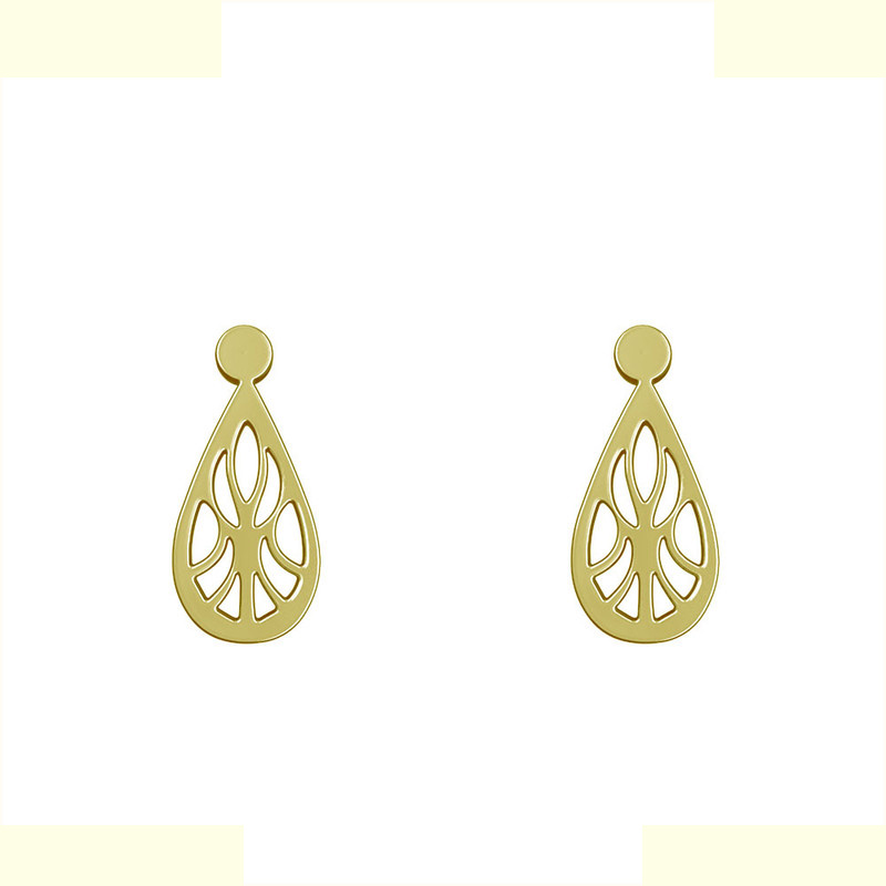 گوشواره طلا 18 عیار زنانه مدوپد مدل هندسی کد GA1-13970