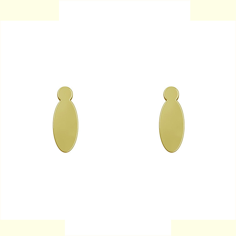 گوشواره طلا 18 عیار زنانه مدوپد مدل بیضی کد GA1-13975