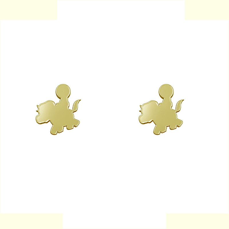 گوشواره طلا 18 عیار زنانه مدوپد مدل هندسی کد GA1-14018