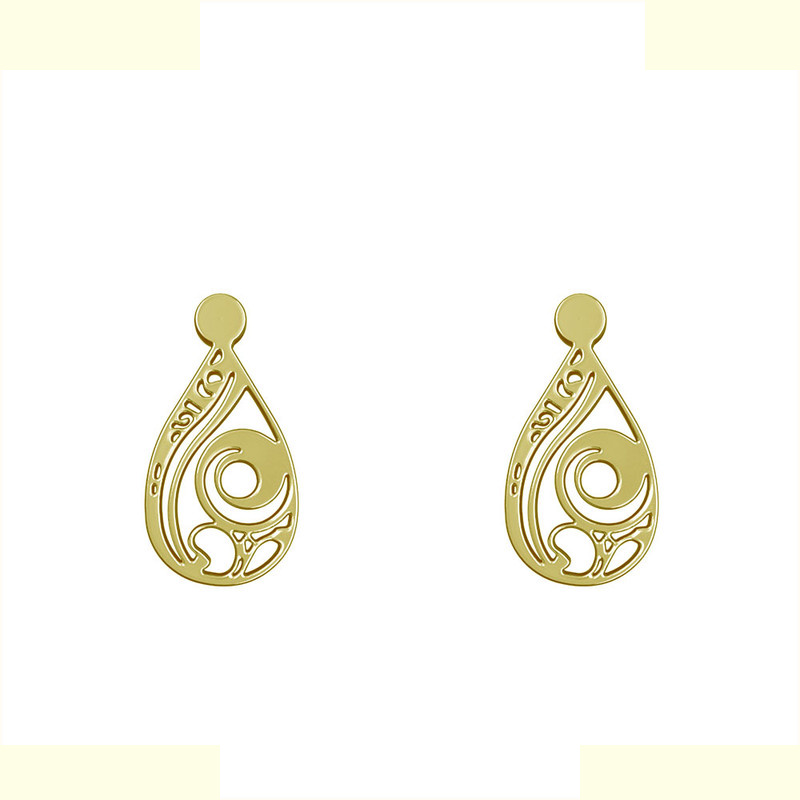 گوشواره طلا 18 عیار زنانه مدوپد مدل هندسی کد GA1-14027