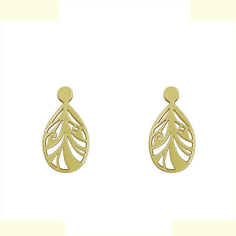 گوشواره طلا 18 عیار زنانه مدوپد مدل هندسی کد GA1-14028