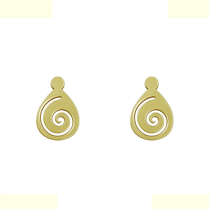 گوشواره طلا 18 عیار زنانه مدوپد مدل هندسی کد GA1-14029