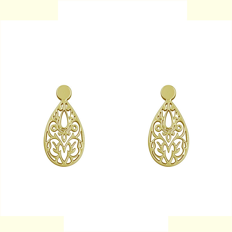 گوشواره طلا 18 عیار زنانه مدوپد مدل هندسی کد GA1-14030