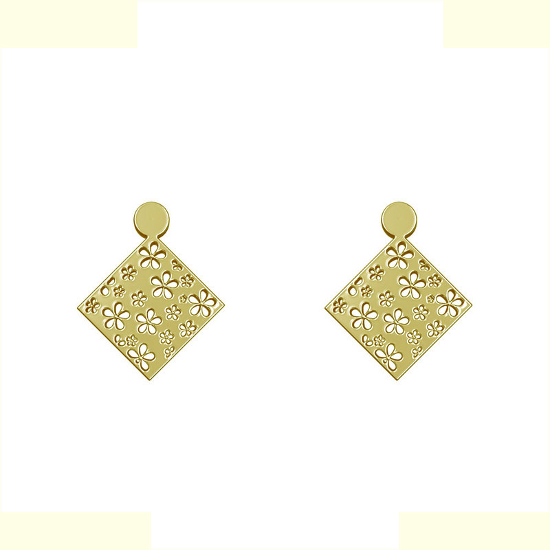 گوشواره طلا 18 عیار زنانه مدوپد مدل هندسی کد GA1-14037