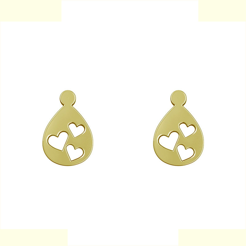 گوشواره طلا 18 عیار زنانه مدوپد مدل قلب کد GA1-14045