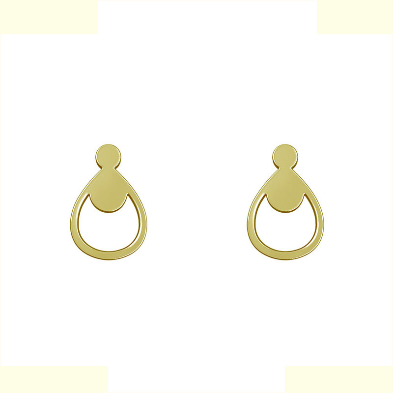 گوشواره طلا 18 عیار زنانه مدوپد مدل هندسی کد GA1-14059