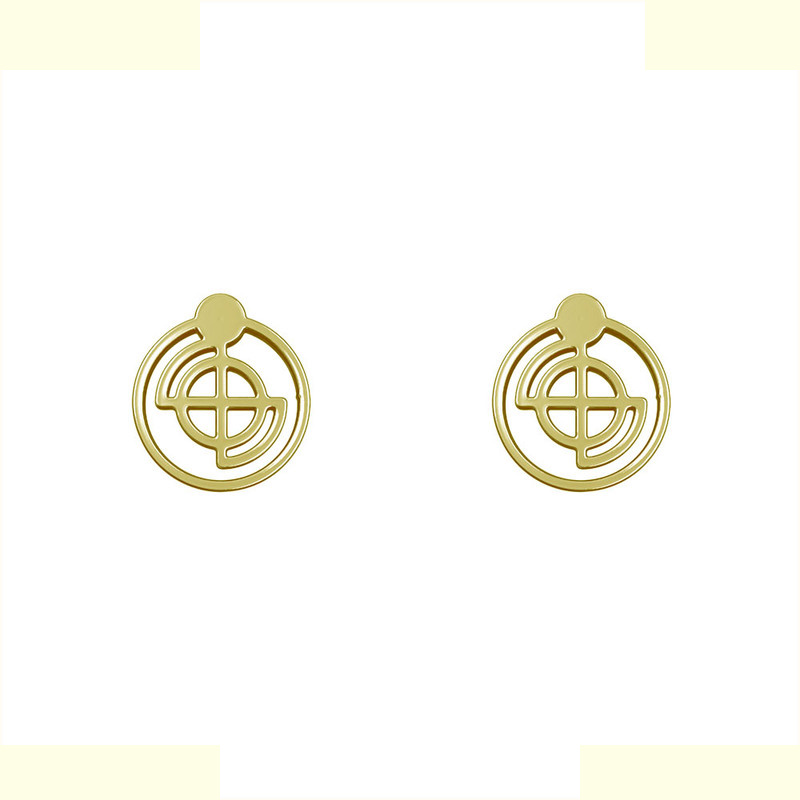 گوشواره طلا 18 عیار زنانه مدوپد مدل هندسی کد GA1-14075