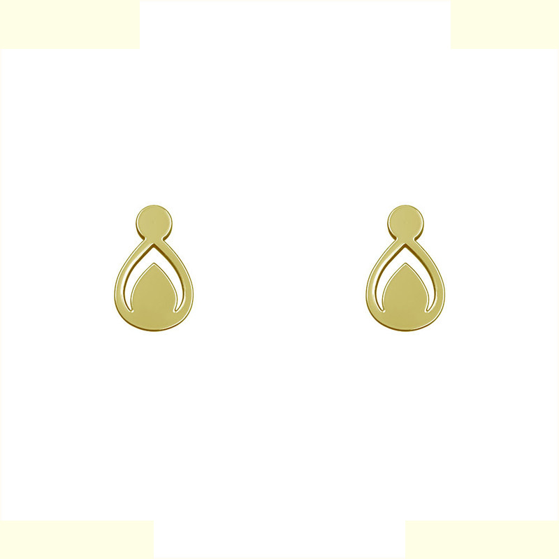 گوشواره طلا 18 عیار زنانه مدوپد مدل هندسی کد GA1-14091