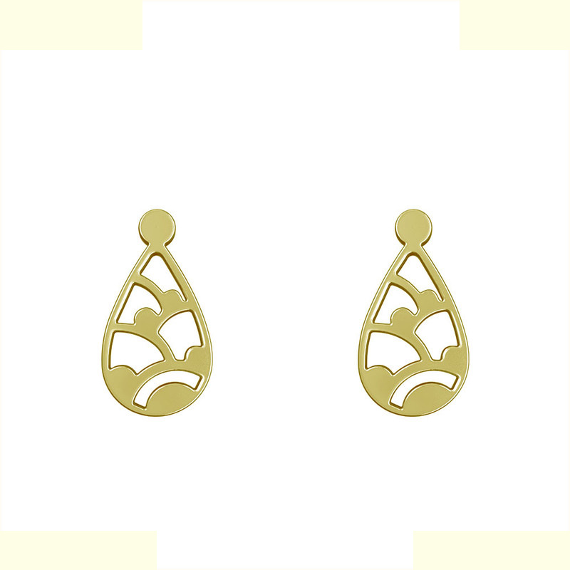 گوشواره طلا 18 عیار زنانه مدوپد مدل هندسی کد GA1-14093