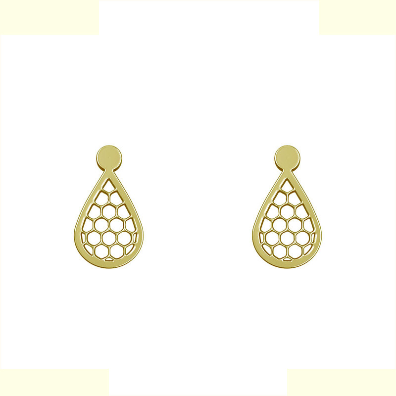 گوشواره طلا 18 عیار زنانه مدوپد مدل هندسی کد GA1-14100