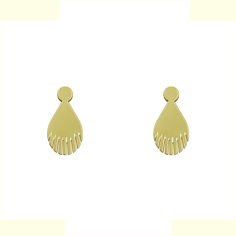 گوشواره طلا 18 عیار زنانه مدوپد مدل هندسی کد GA1-14107