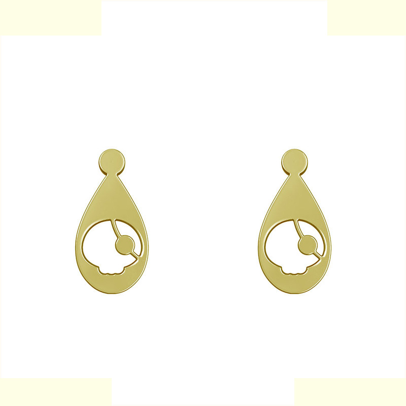 گوشواره طلا 18 عیار زنانه مدوپد مدل هندسی کد GA1-14109