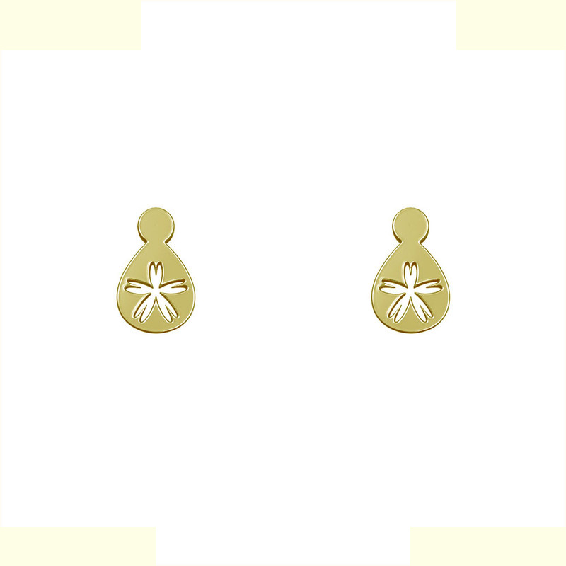 گوشواره طلا 18 عیار زنانه مدوپد مدل هندسی کد GA1-14111