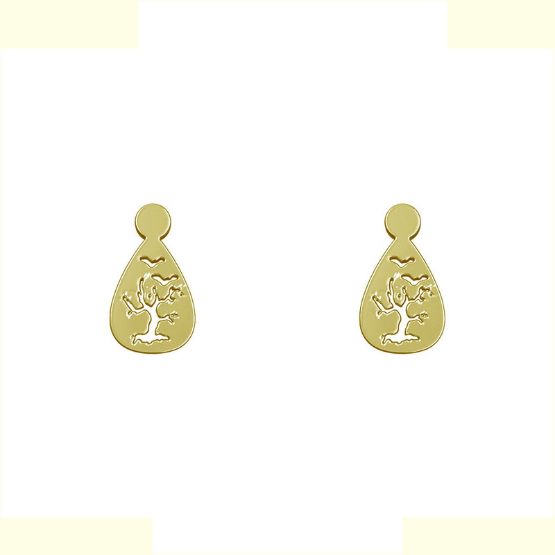 گوشواره طلا 18 عیار زنانه مدوپد مدل درخت کد GA1-14113
