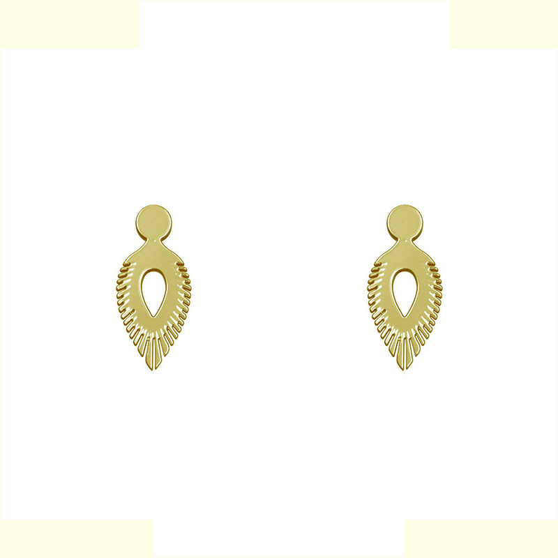 گوشواره طلا 18 عیار زنانه مدوپد مدل هندسی کد GA1-14116