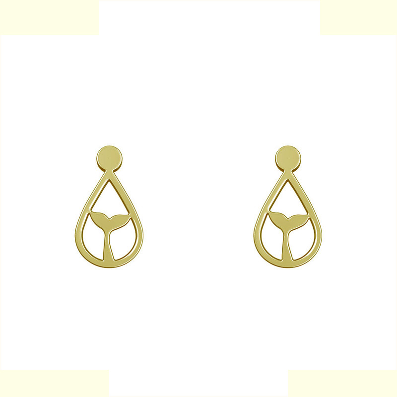 گوشواره طلا 18 عیار زنانه مدوپد مدل هندسی کد GA1-14117