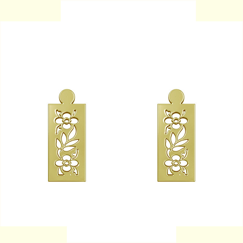 گوشواره طلا 18 عیار زنانه مدوپد مدل هندسی کد GA1-14118