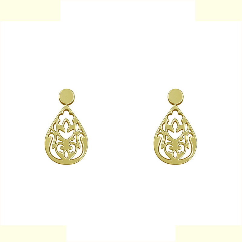 گوشواره طلا 18 عیار زنانه مدوپد مدل هندسی کد GA1-14125