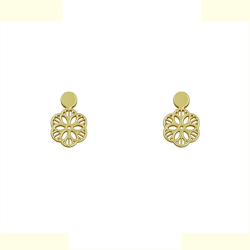 گوشواره طلا 18 عیار زنانه مدوپد مدل هندسی کد GA1-14130