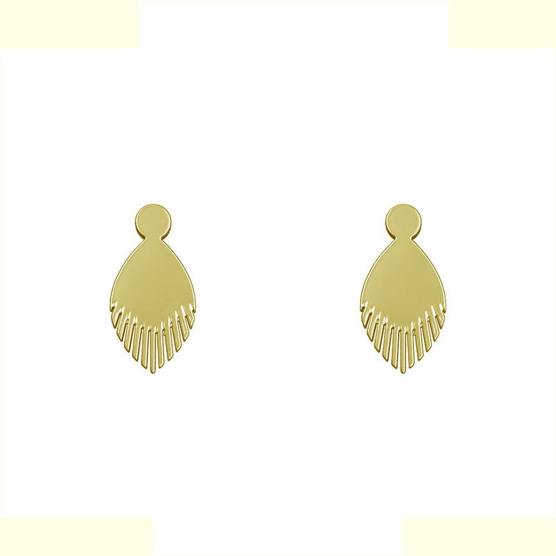 گوشواره طلا 18 عیار زنانه مدوپد مدل هندسی کد GA1-14136