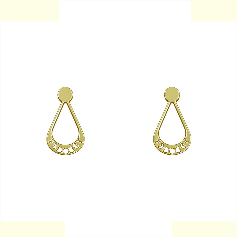 گوشواره طلا 18 عیار زنانه مدوپد مدل هندسی کد GA1-14139