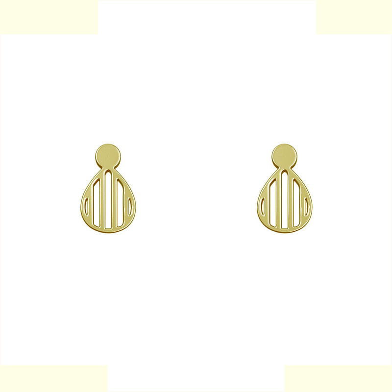 گوشواره طلا 18 عیار زنانه مدوپد مدل هندسی کد GA1-14140