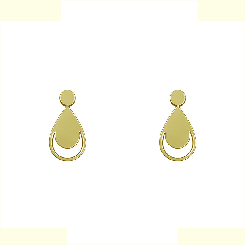 گوشواره طلا 18 عیار زنانه مدوپد مدل هندسی کد GA1-14153