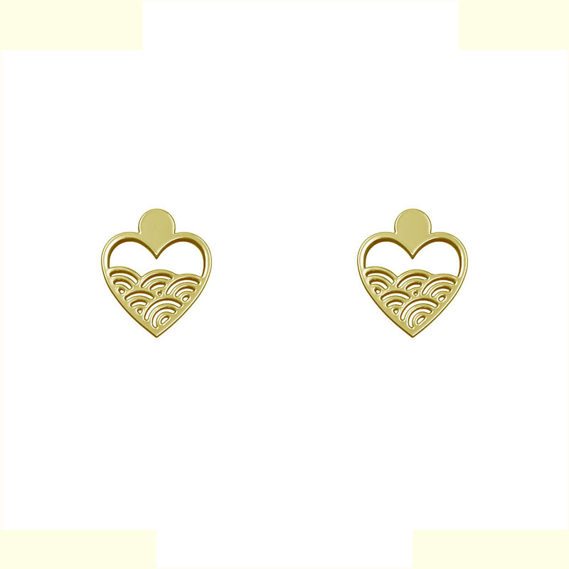 گوشواره طلا 18 عیار زنانه مدوپد مدل قلب کد GA1-14165