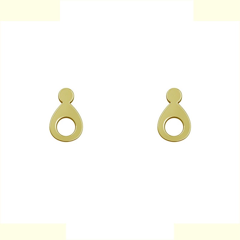 گوشواره طلا 18 عیار زنانه مدوپد مدل هندسی کد GA1-14166