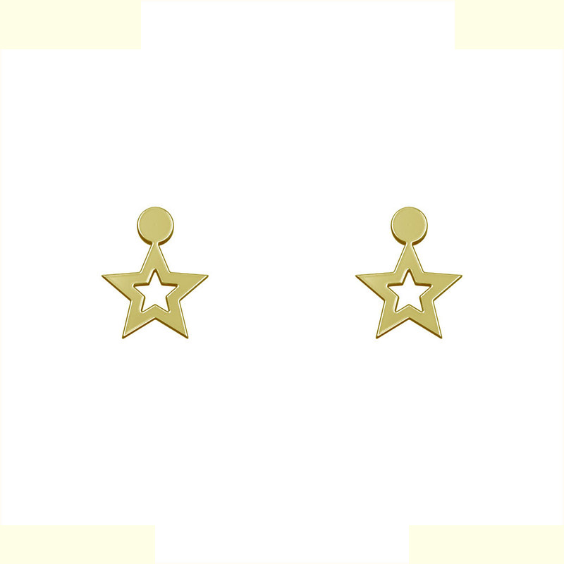 گوشواره طلا 18 عیار زنانه مدوپد مدل ستاره کد GA1-14176
