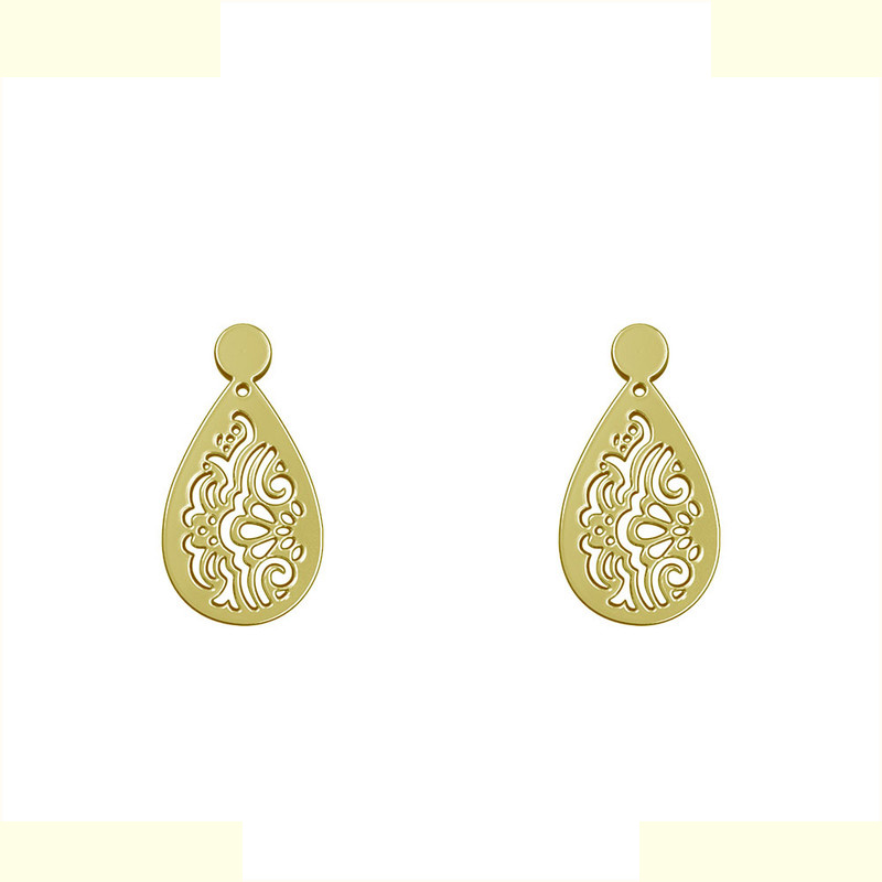 گوشواره طلا 18 عیار زنانه مدوپد مدل هندسی کد GA1-14185