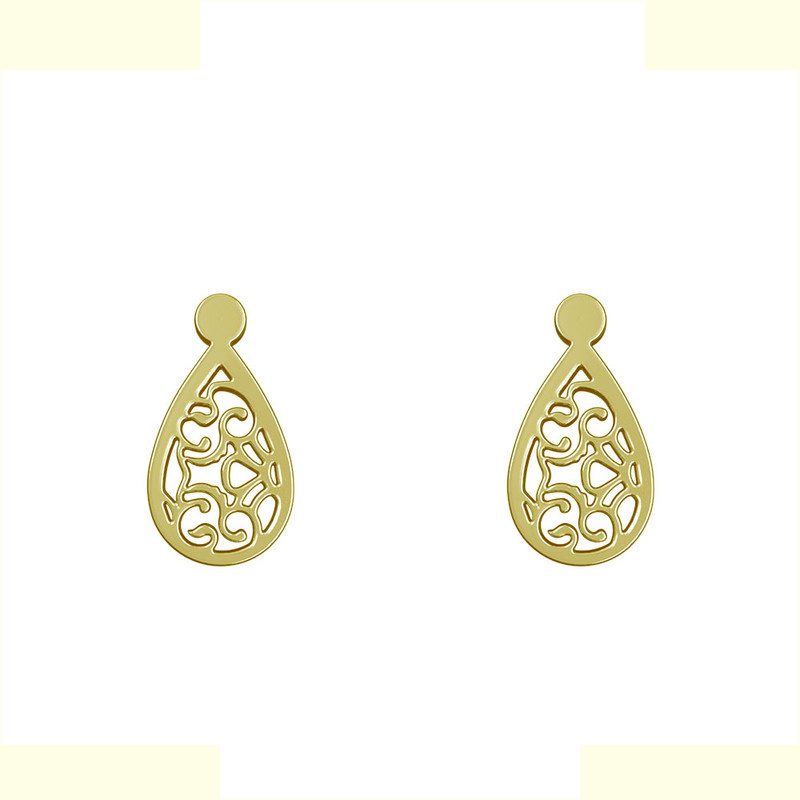 گوشواره طلا 18 عیار زنانه مدوپد مدل هندسی کد GA1-14189