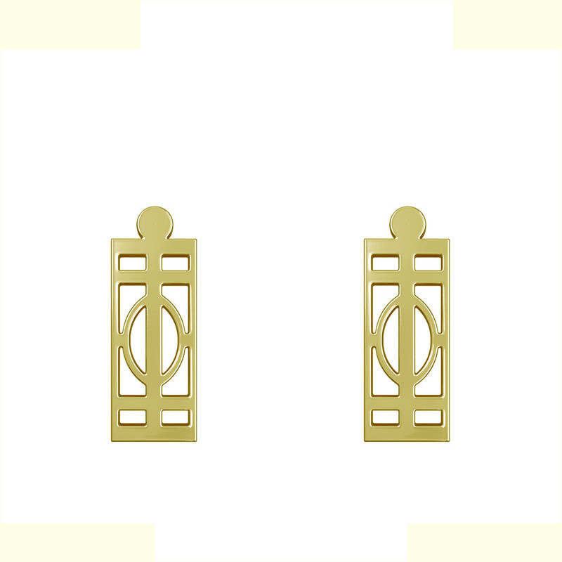 گوشواره طلا 18 عیار زنانه مدوپد مدل هندسی کد GA1-14191