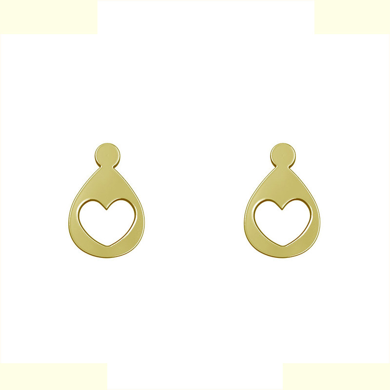 گوشواره طلا 18 عیار زنانه مدوپد مدل قلب کد GA1-14198