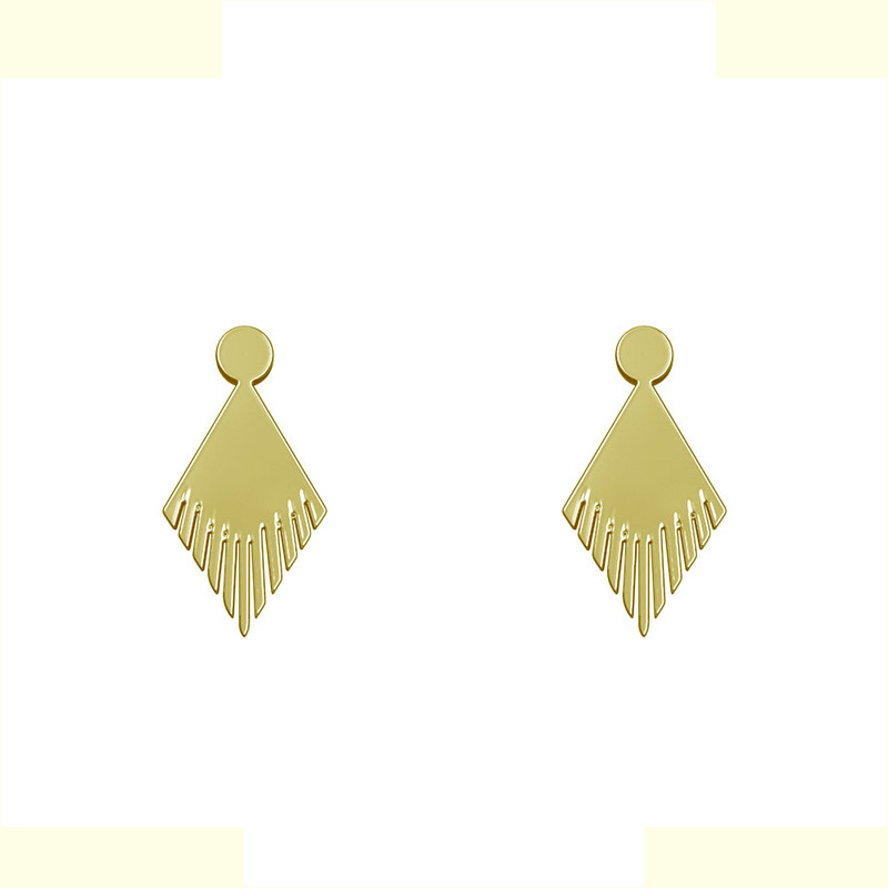 گوشواره طلا 18 عیار زنانه مدوپد مدل هندسی کد GA1-14208